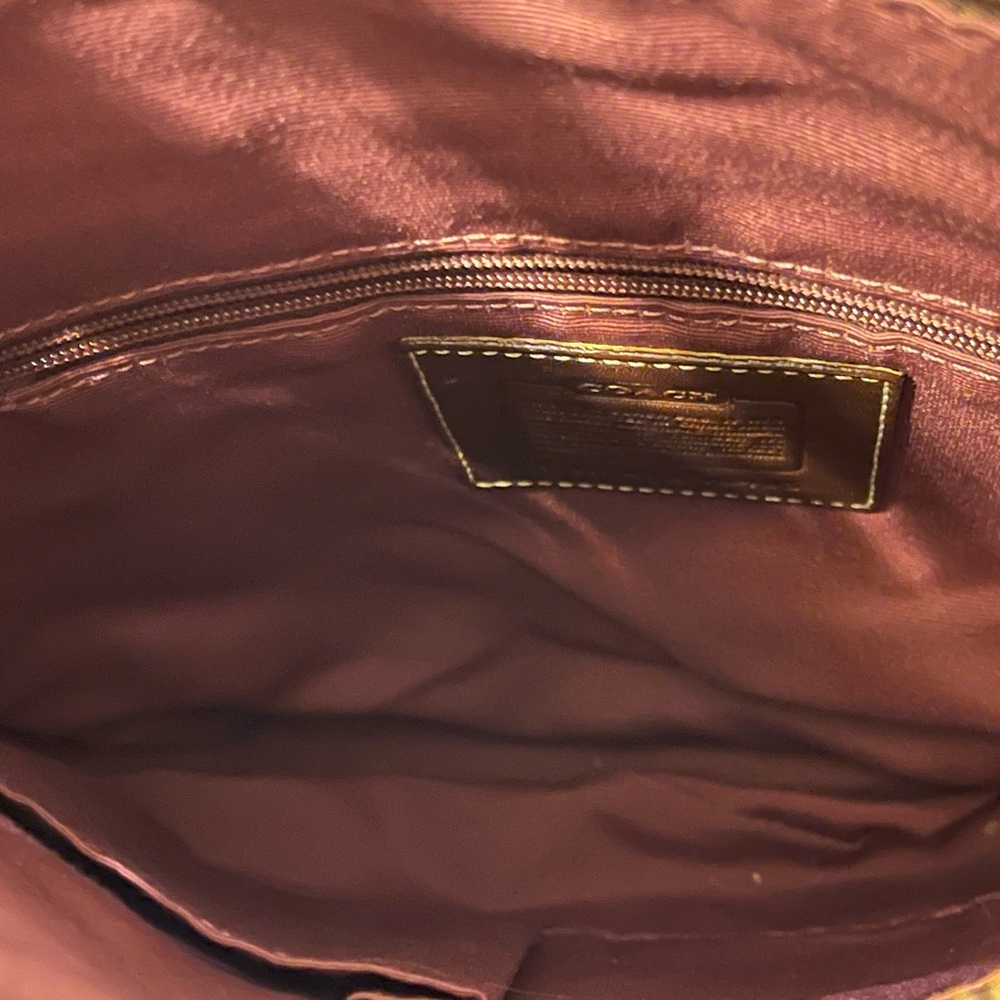 Coach Patchwork Shoulder Bag Leather Suede Signature Canvas Y2K Boho - Picture 9 of 10